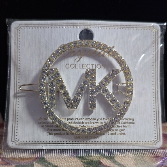 Michael Kors Gold and Silver MK Hair Clip - Picture 1 of 2